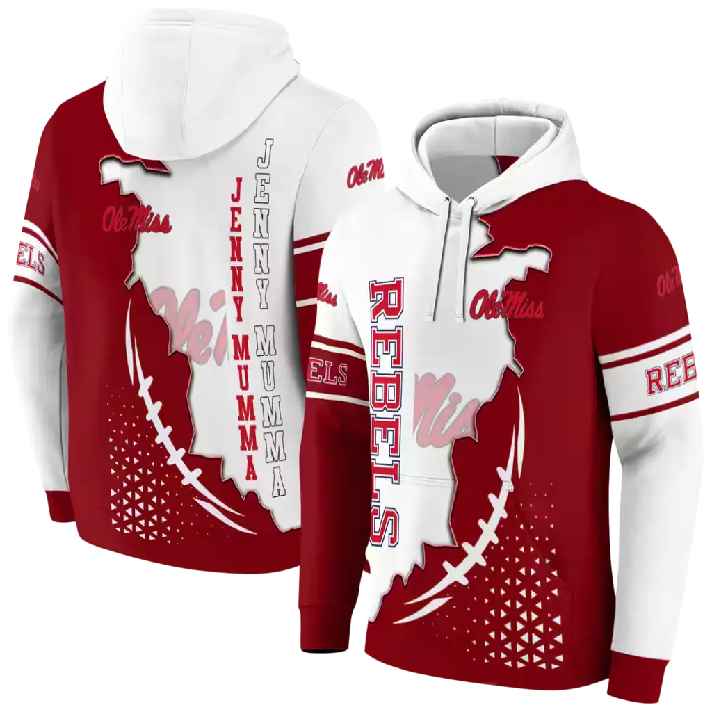 ole miss rebels triangular pattern red white hoodie fashion forward ole miss rebels triangular pattern red white hoodie fashion forward