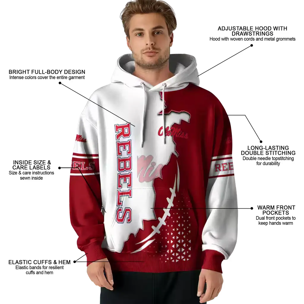 ole miss rebels triangular pattern red white hoodie latest model ole miss rebels triangular pattern red white hoodie latest model