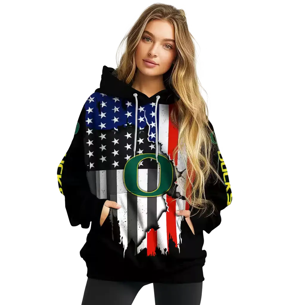 oregon ducks american pride black hoodie high quality oregon ducks american pride black hoodie high quality