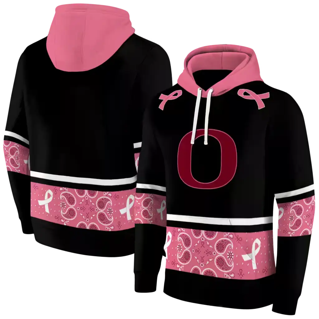 oregon ducks awareness ribbon black pink hoodie fashion forward oregon ducks awareness ribbon black pink hoodie fashion forward