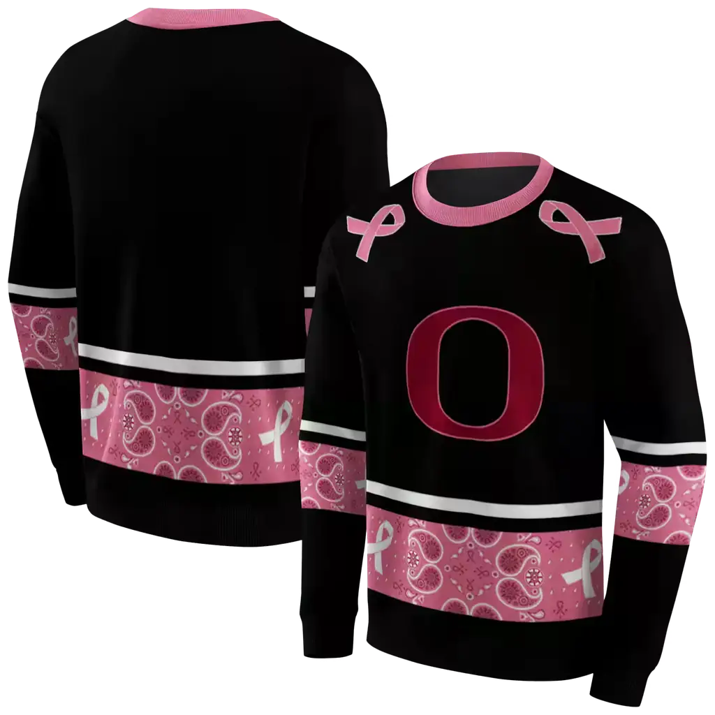 oregon ducks awareness ribbon black pink hoodie premium grade oregon ducks awareness ribbon black pink hoodie premium grade