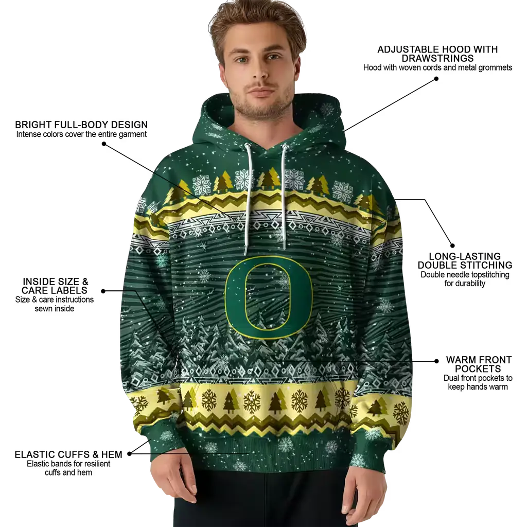 oregon ducks christmas trees green hoodie latest model oregon ducks christmas trees green hoodie latest model