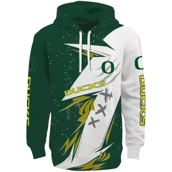 oregon ducks dynamic slash green white hoodie best selling