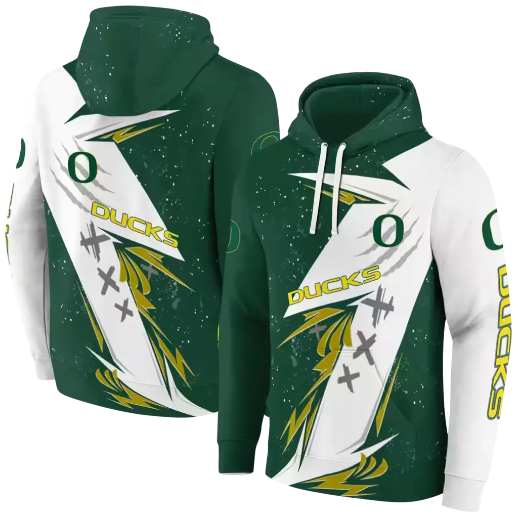oregon ducks dynamic slash green white hoodie fashion forward oregon ducks dynamic slash green white hoodie fashion forward