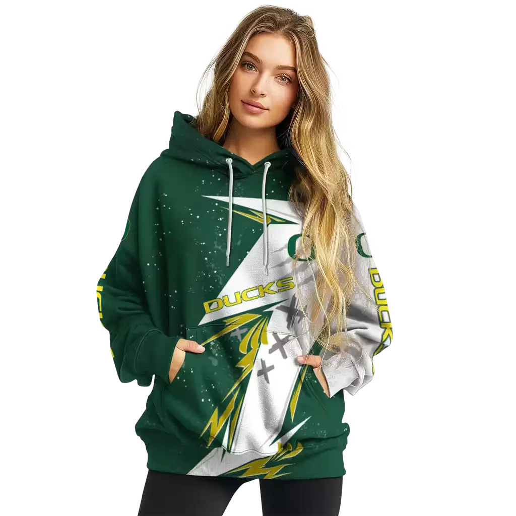 oregon ducks dynamic slash green white hoodie high quality oregon ducks dynamic slash green white hoodie high quality