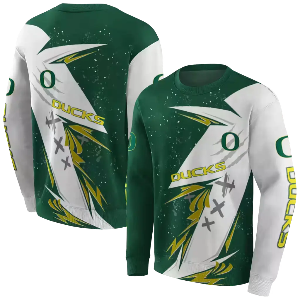 oregon ducks dynamic slash green white hoodie premium grade oregon ducks dynamic slash green white hoodie premium grade