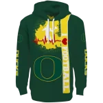oregon ducks football heartbeat green hoodie best selling