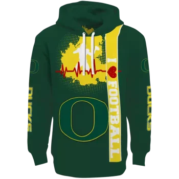 oregon ducks football heartbeat green hoodie best selling