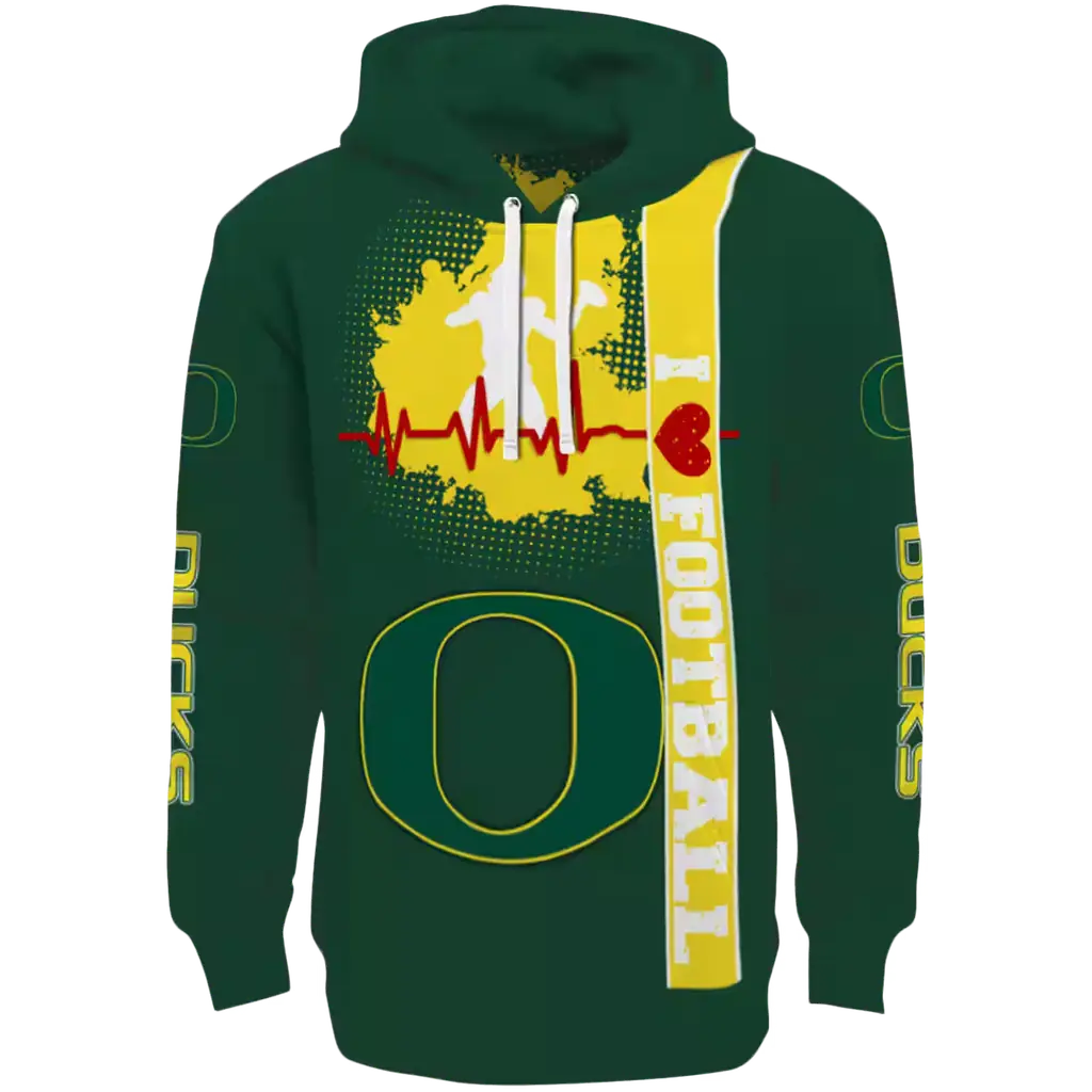 oregon ducks football heartbeat green hoodie best selling oregon ducks football heartbeat green hoodie best selling