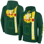 oregon ducks football heartbeat green hoodie best selling