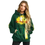 oregon ducks football heartbeat green hoodie best selling