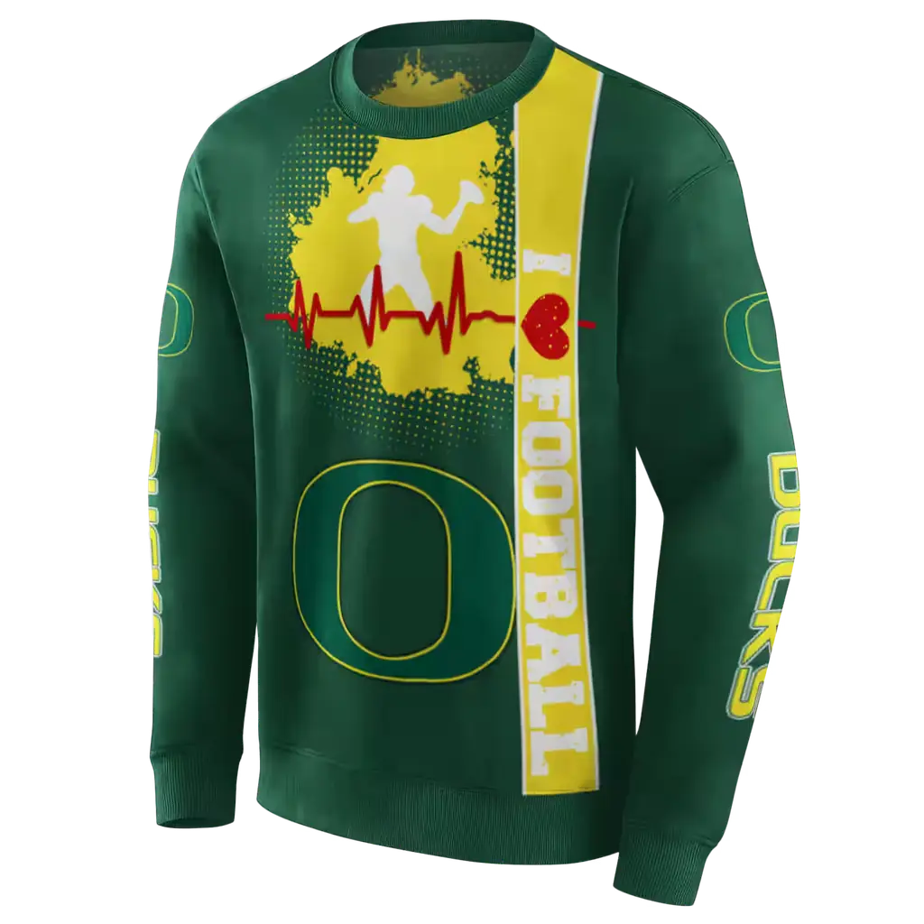 oregon ducks football heartbeat green hoodie new arrival oregon ducks football heartbeat green hoodie new arrival