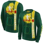 oregon ducks football heartbeat green hoodie best selling