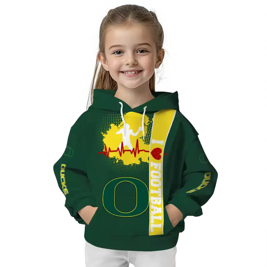 oregon ducks football heartbeat green hoodie top rated oregon ducks football heartbeat green hoodie top rated