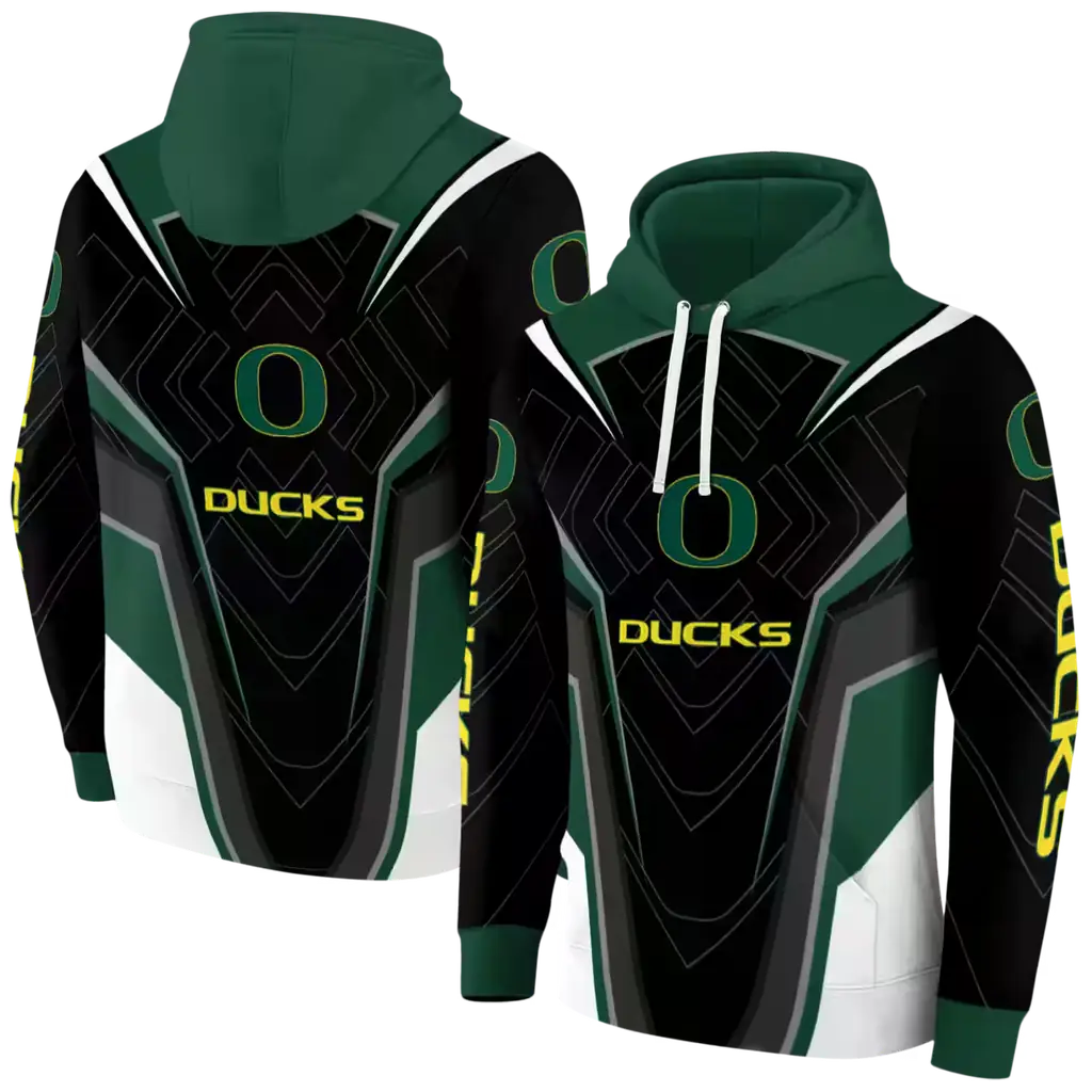 oregon ducks futuristic pattern green black hoodie fashion forward oregon ducks futuristic pattern green black hoodie fashion forward