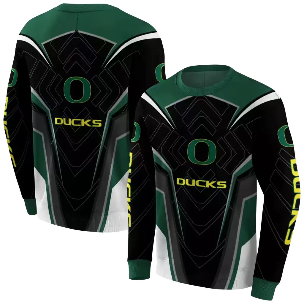 oregon ducks futuristic pattern green black hoodie premium grade oregon ducks futuristic pattern green black hoodie premium grade