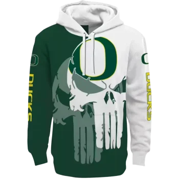 oregon ducks graphic punisher green white hoodie best selling