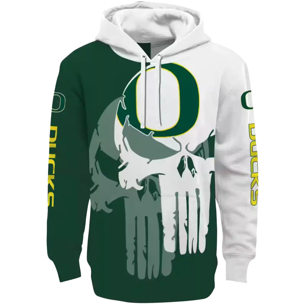 oregon ducks graphic punisher green white hoodie best selling oregon ducks graphic punisher green white hoodie best selling