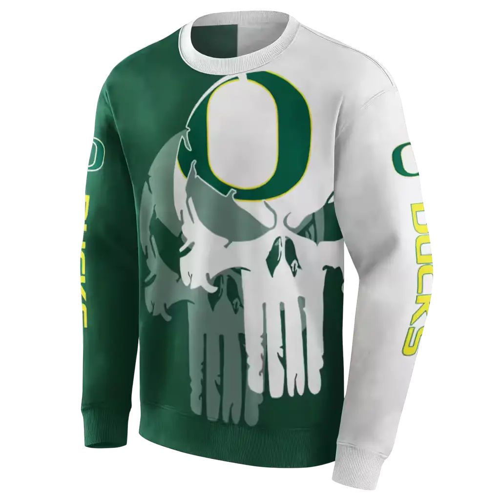 oregon ducks graphic punisher green white hoodie new arrival oregon ducks graphic punisher green white hoodie new arrival