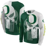 oregon ducks graphic punisher green white hoodie best selling