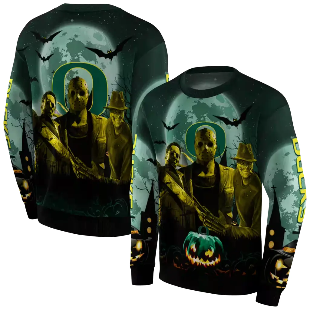 oregon ducks halloween vibes green black hoodie premium grade oregon ducks halloween vibes green black hoodie premium grade