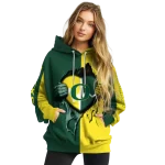 oregon ducks heartbeat graphic green hoodie best selling