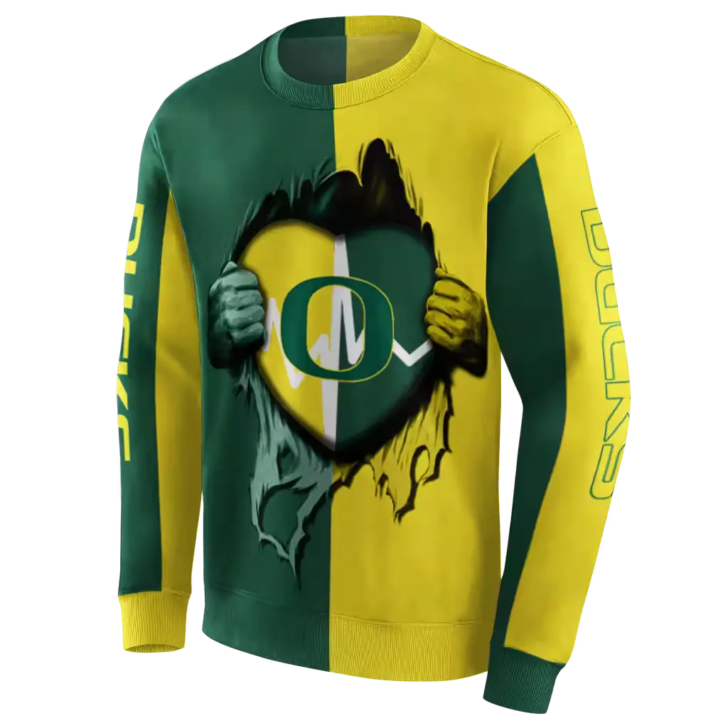 oregon ducks heartbeat graphic green hoodie new arrival oregon ducks heartbeat graphic green hoodie new arrival