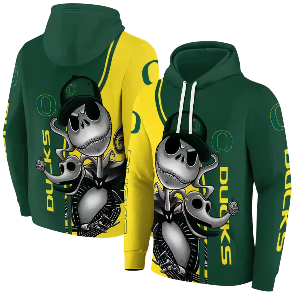 oregon ducks jack skellington green hoodie fashion forward oregon ducks jack skellington green hoodie fashion forward