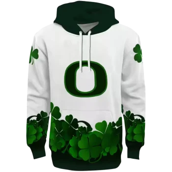 oregon ducks lucky motif white green hoodie best selling