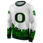 oregon ducks lucky motif white green hoodie best selling