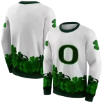 oregon ducks lucky motif white green hoodie best selling
