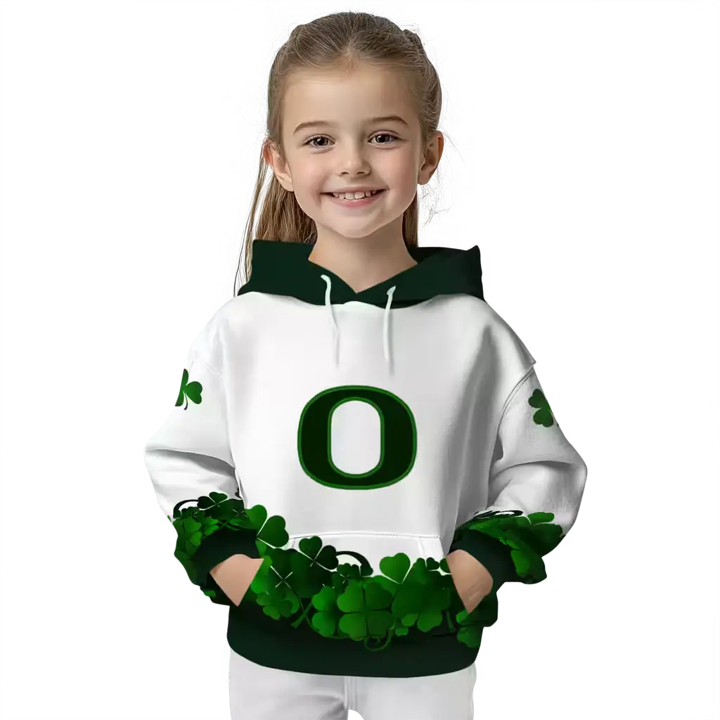 oregon ducks lucky motif white green hoodie top rated oregon ducks lucky motif white green hoodie top rated