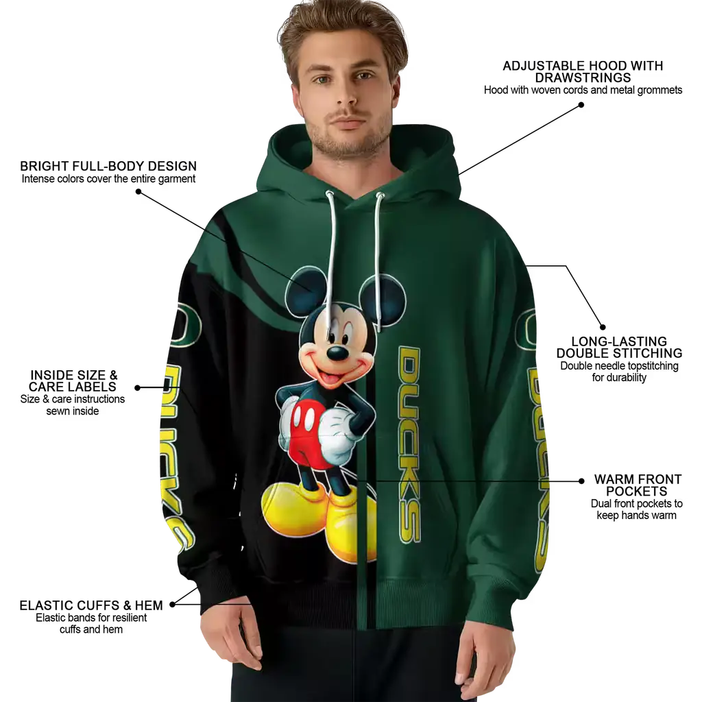 oregon ducks mickey mouse green black hoodie latest model oregon ducks mickey mouse green black hoodie latest model