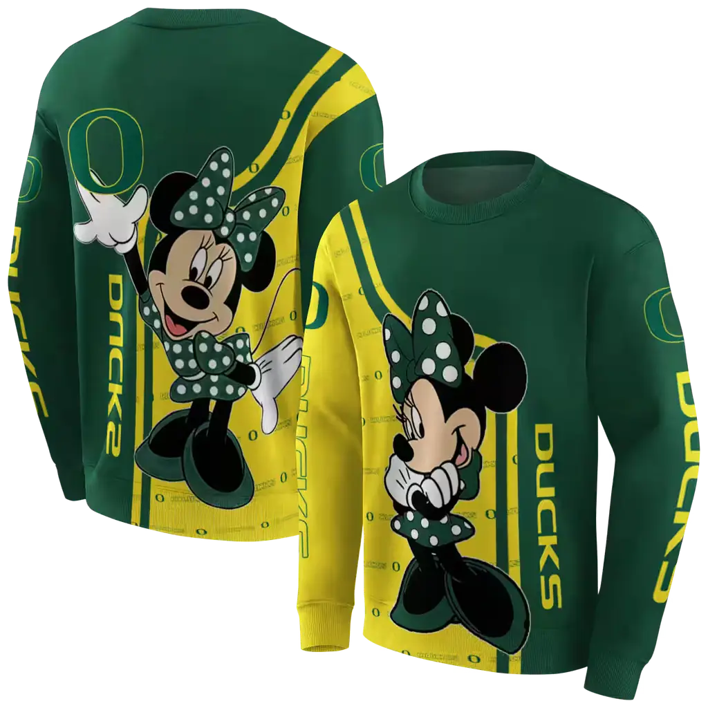 oregon ducks minnie mouse green hoodie premium grade oregon ducks minnie mouse green hoodie premium grade