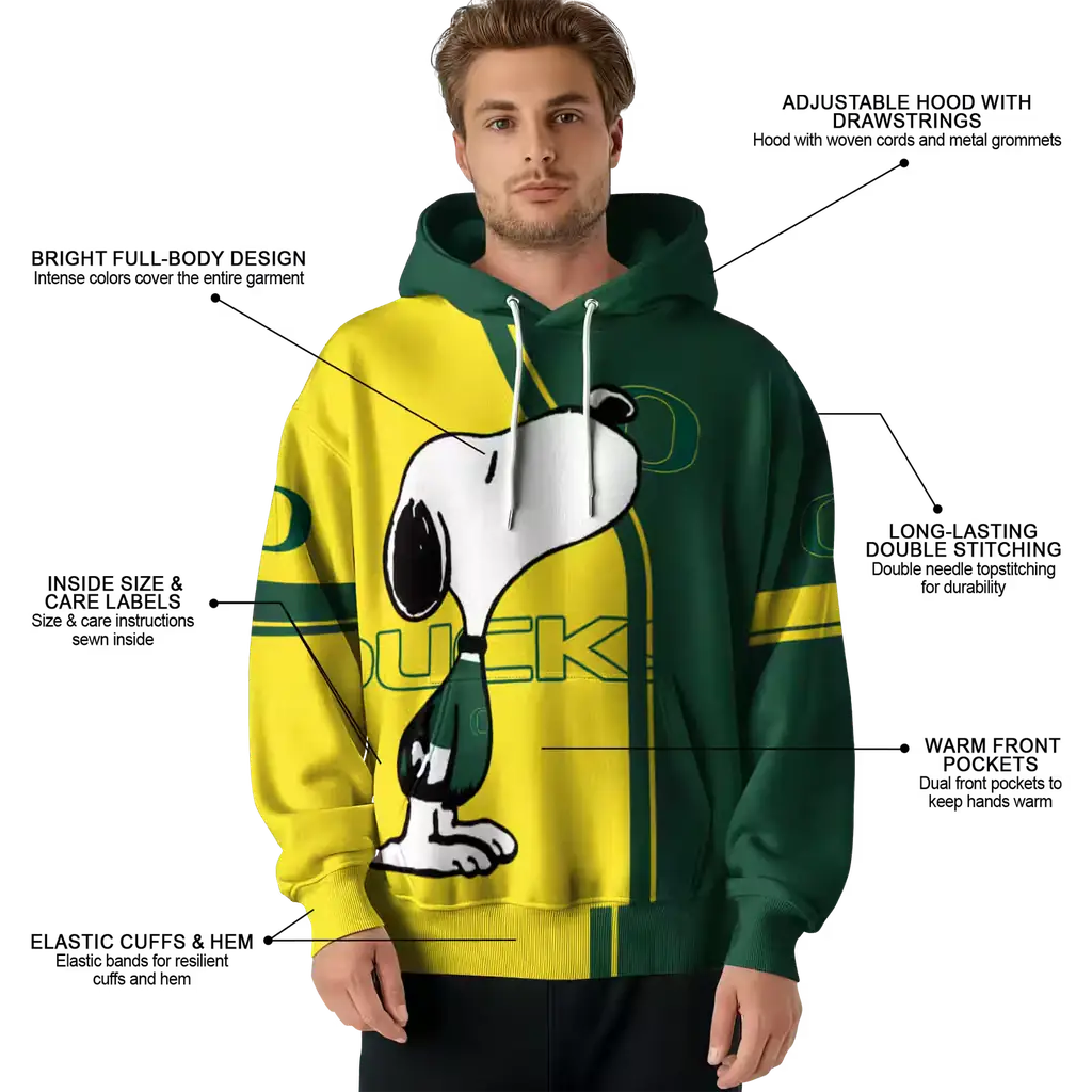oregon ducks playful snoopy green hoodie latest model oregon ducks playful snoopy green hoodie latest model