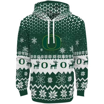 oregon ducks reindeer motif green hoodie best selling