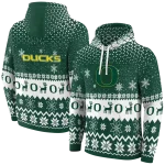 oregon ducks reindeer motif green hoodie best selling