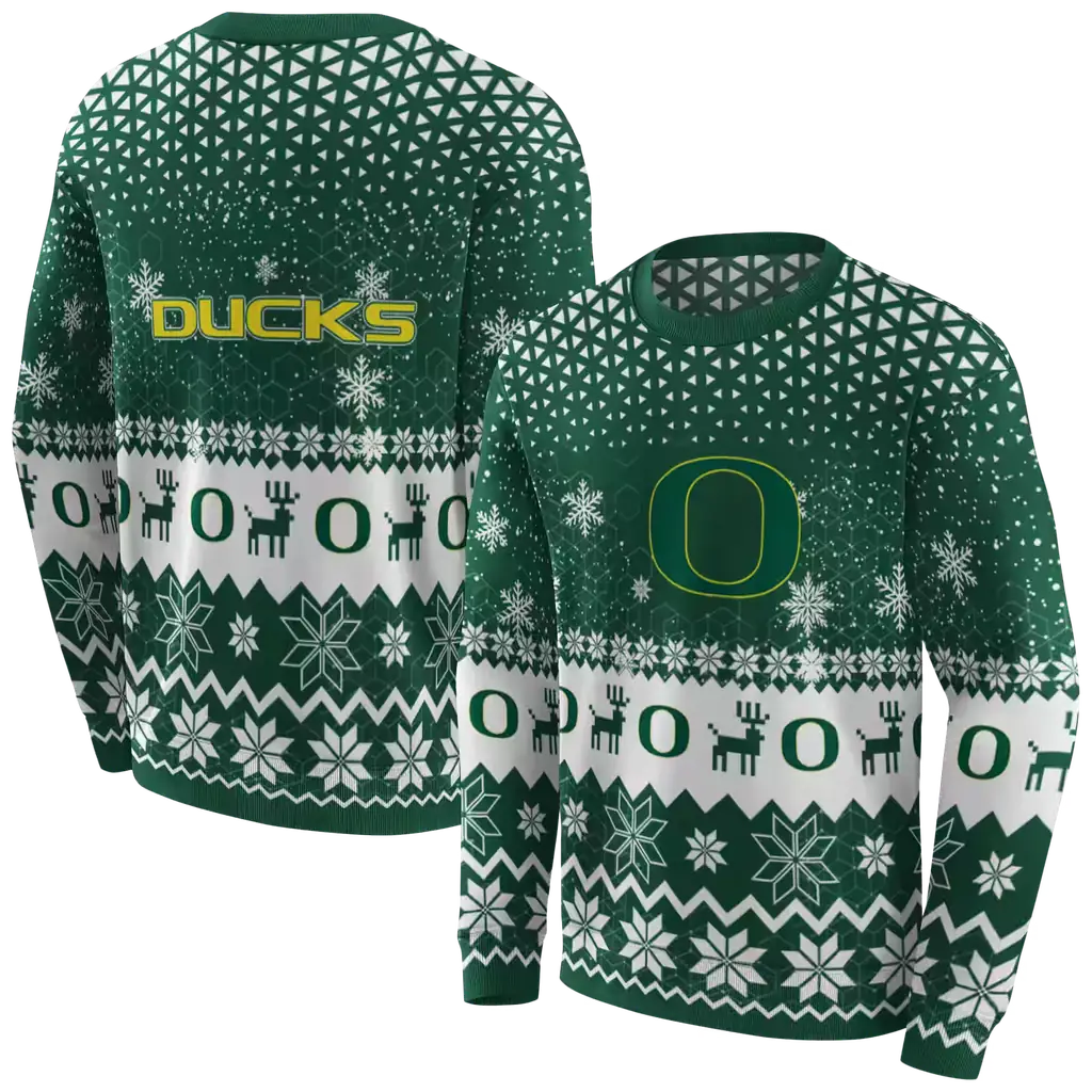 oregon ducks reindeer motif green hoodie premium grade oregon ducks reindeer motif green hoodie premium grade