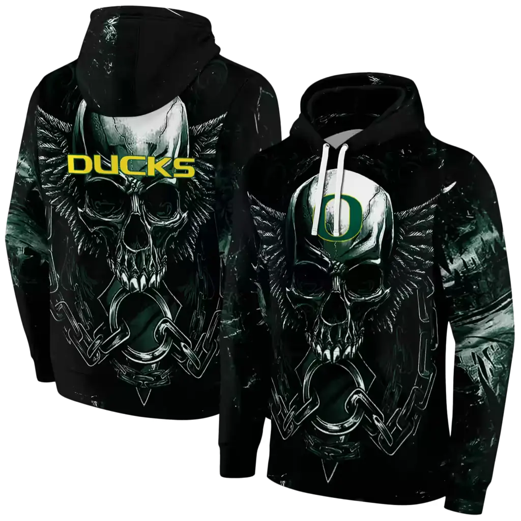 oregon ducks skull artwork green black hoodie fashion forward oregon ducks skull artwork green black hoodie fashion forward