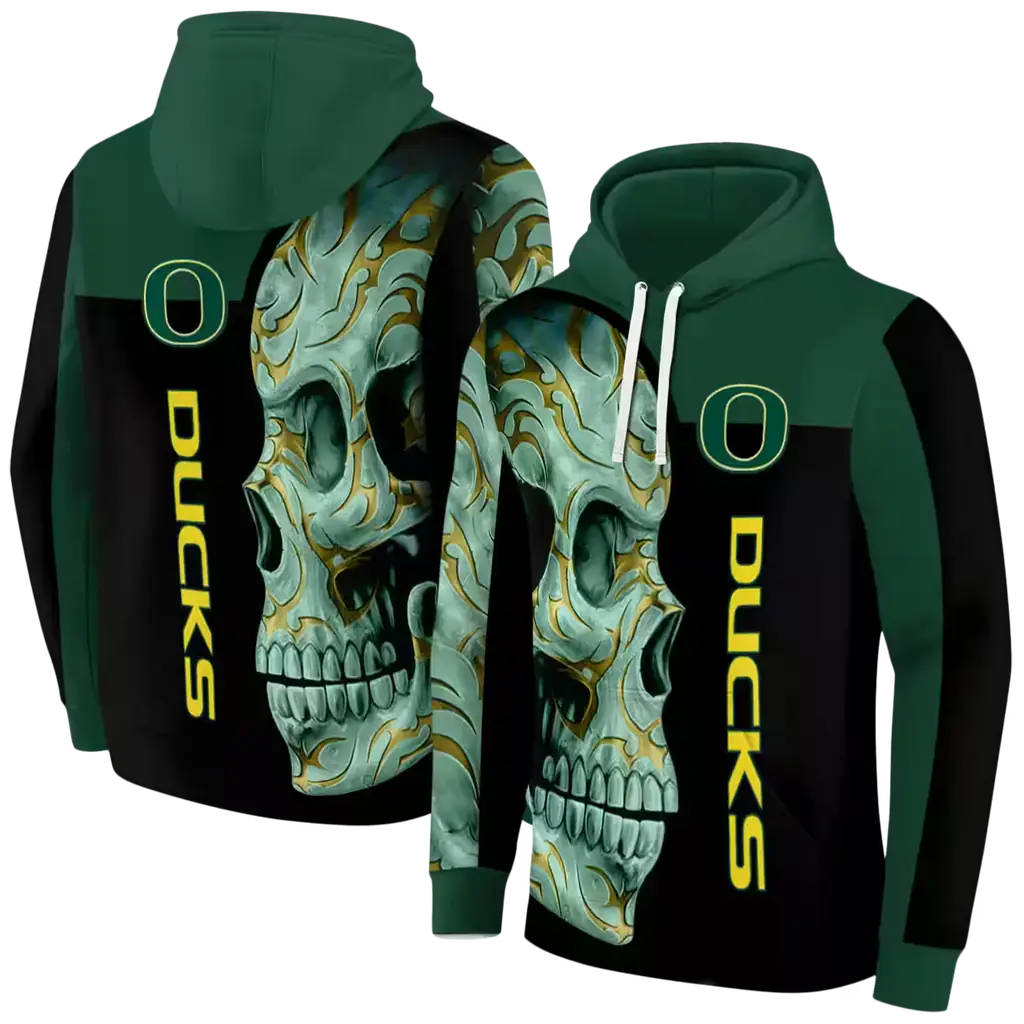 oregon ducks skull motif green black hoodie fashion forward oregon ducks skull motif green black hoodie fashion forward