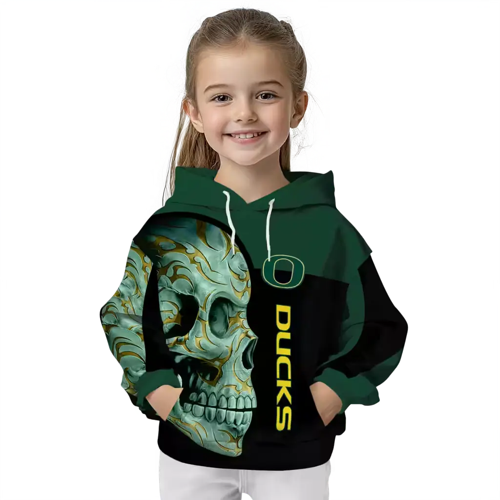 oregon ducks skull motif green black hoodie top rated oregon ducks skull motif green black hoodie top rated