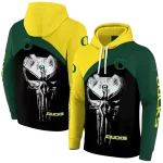 oregon ducks skull punisher yellow black hoodie best selling