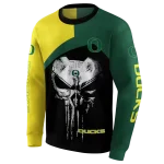 oregon ducks skull punisher yellow black hoodie best selling
