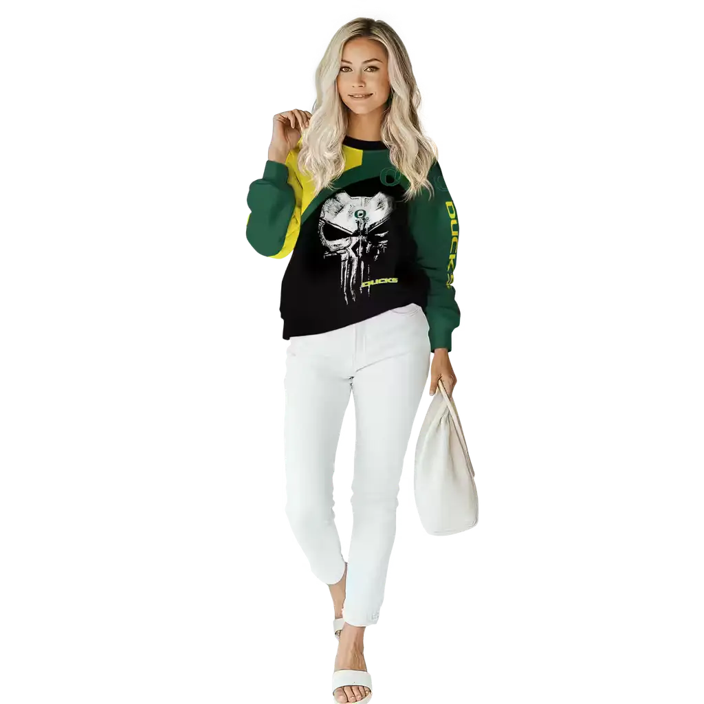 oregon ducks skull punisher yellow black hoodie trendy oregon ducks skull punisher yellow black hoodie trendy