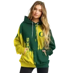 oregon ducks splatter effect green hoodie best selling