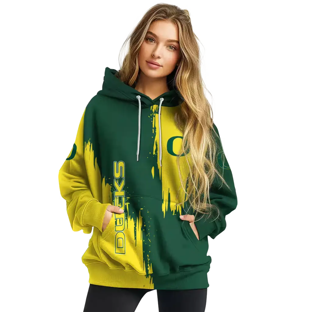 oregon ducks splatter effect green hoodie high quality oregon ducks splatter effect green hoodie high quality