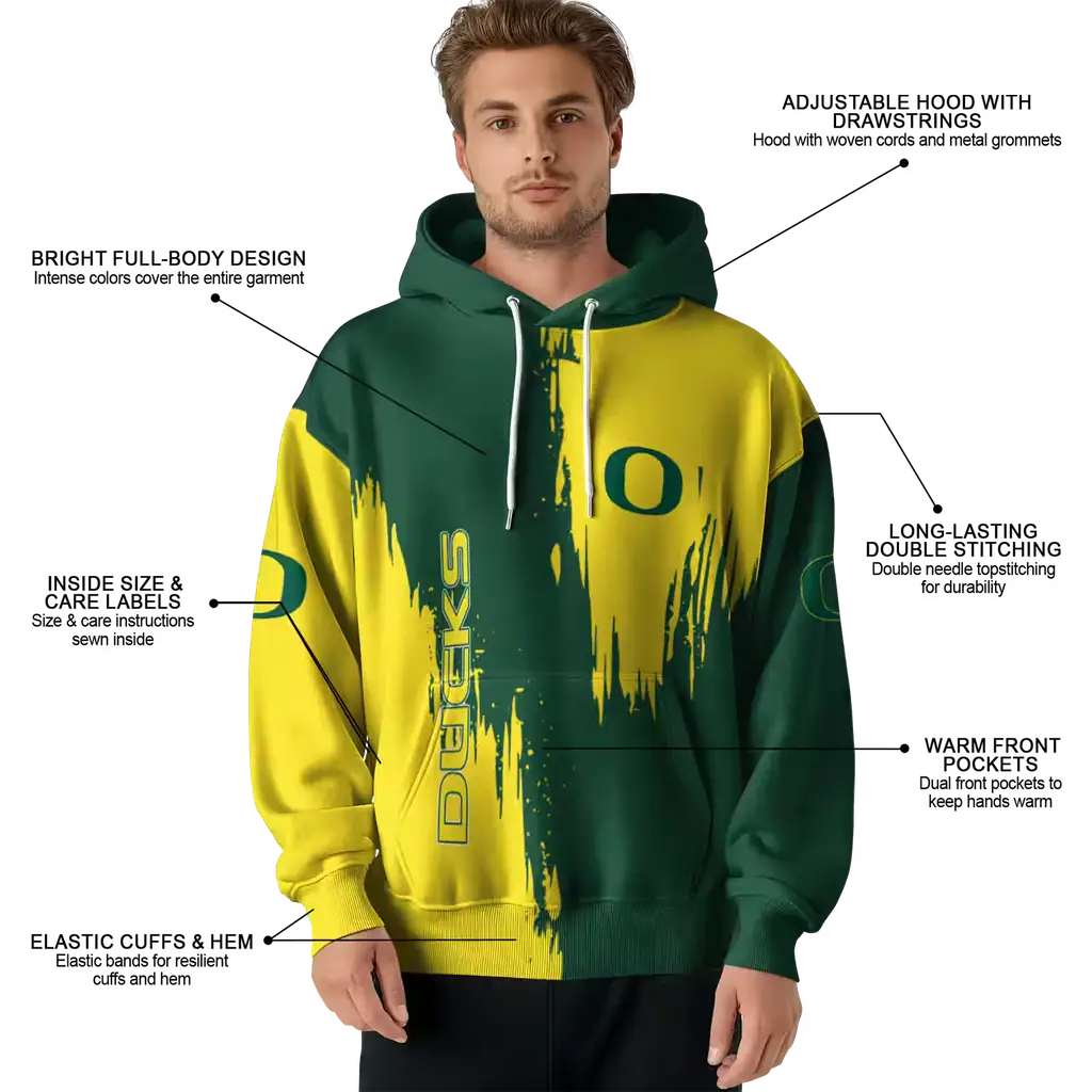 oregon ducks splatter effect green hoodie latest model oregon ducks splatter effect green hoodie latest model