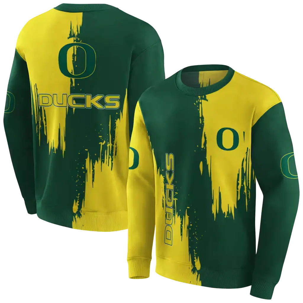 oregon ducks splatter effect green hoodie premium grade oregon ducks splatter effect green hoodie premium grade