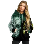 oregon ducks sugar skull green black hoodie best selling