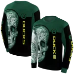 oregon ducks sugar skull green black hoodie best selling